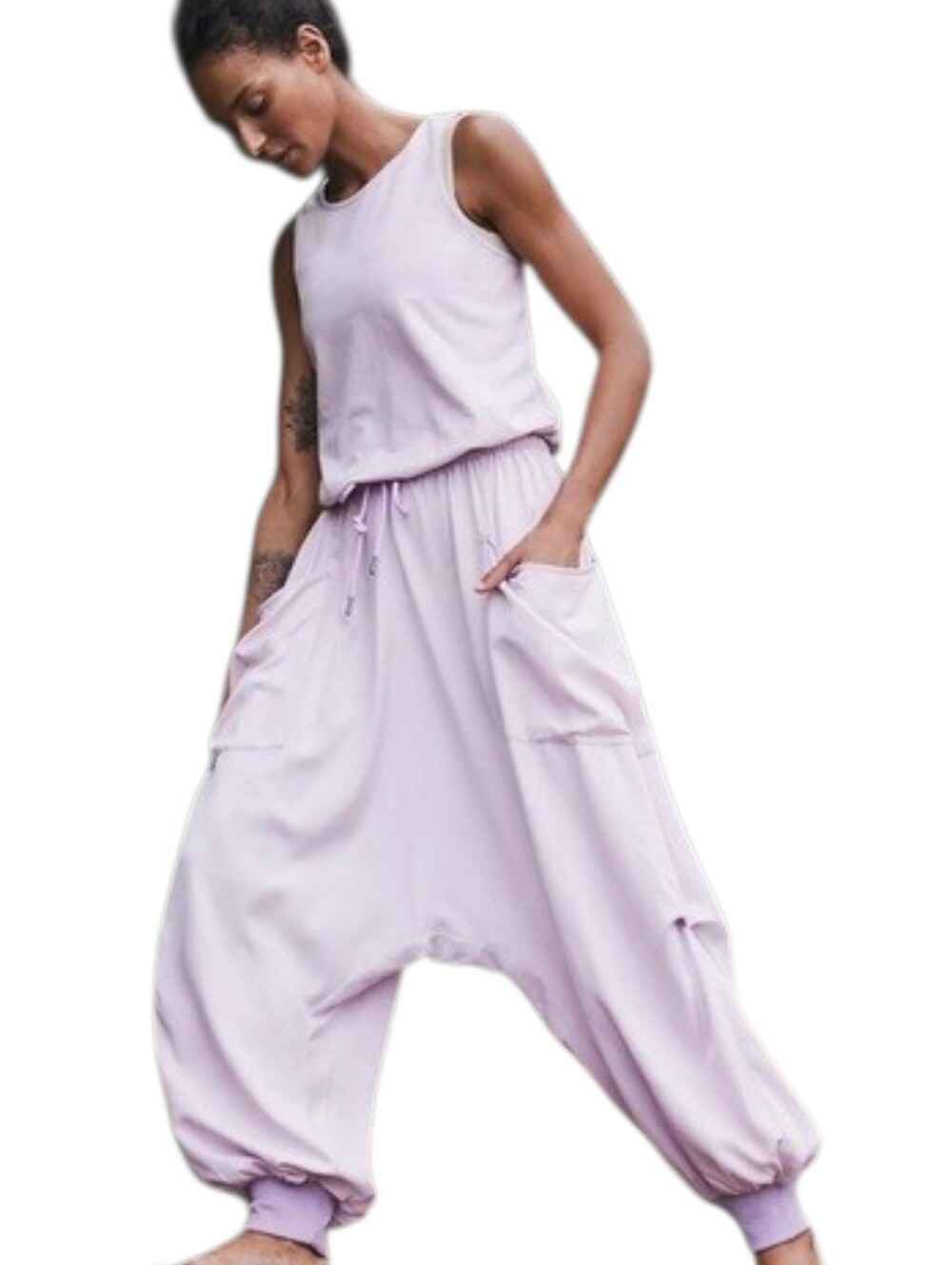 FP Movement Scrimmage Onesie Faded Mauve Harem Cargo Jumpsuit XS NWT Flaw